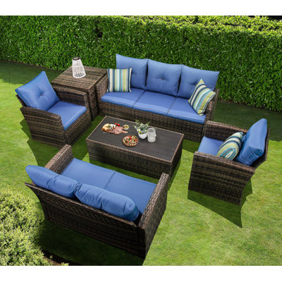 7 - Person Patio Conversation Set with Cushions