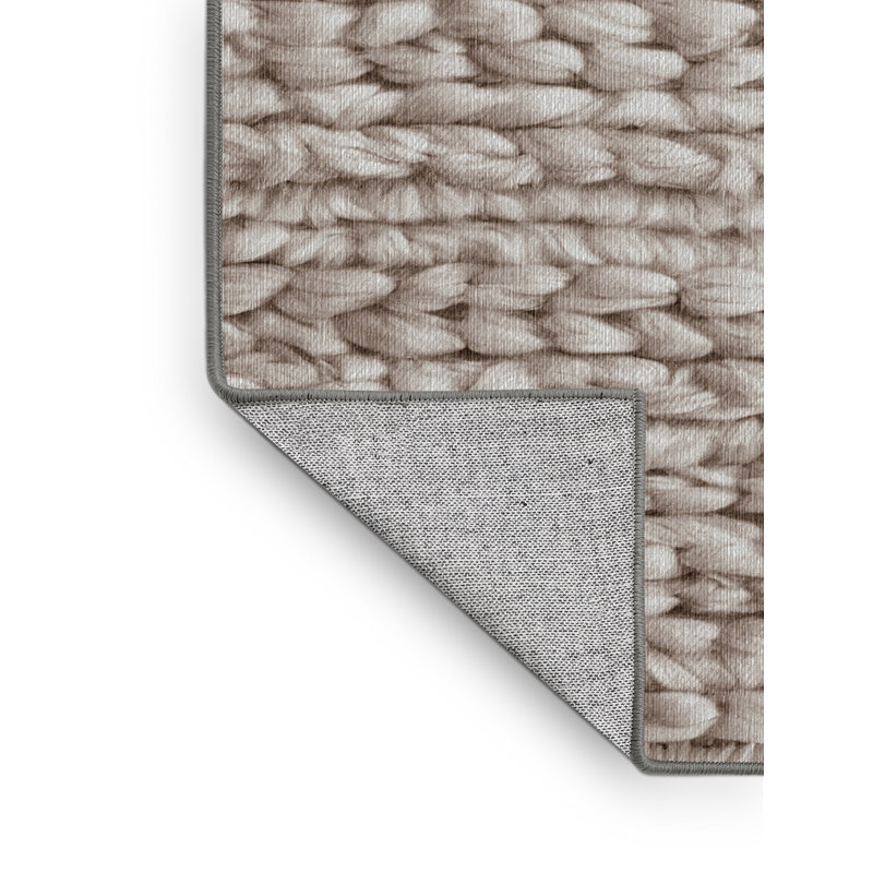 Tapis gris lavable à la machine, Rectangulaire 3 pi x 5 pi