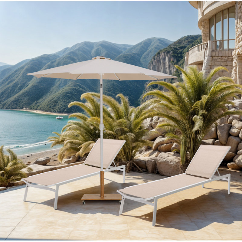 Parasol de patio en tissu / aluminium avec base Chavelle