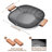 Non‑Stick Square Grill Pan with Detachable Beech Wood Handles, 304 Stainless Steel Grill Rack Included, Multi‑Purpose Stovetop Griddle Pan for Induction Gas Stove, Outdoor Camping Home BBQ Cooking