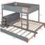 Lit superposé simple avec rangement pour bureau, lit gigogne gris pour les petites pièces et conception fonctionnelle
