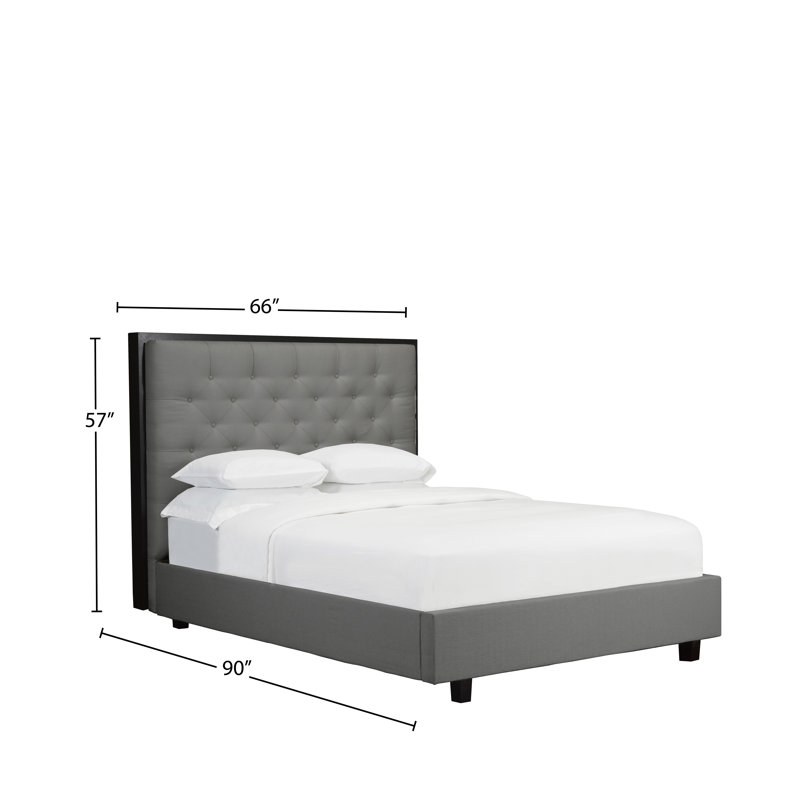Lit plateforme en tissu d’ameublement Hatherleigh, Anthracite, Grand
