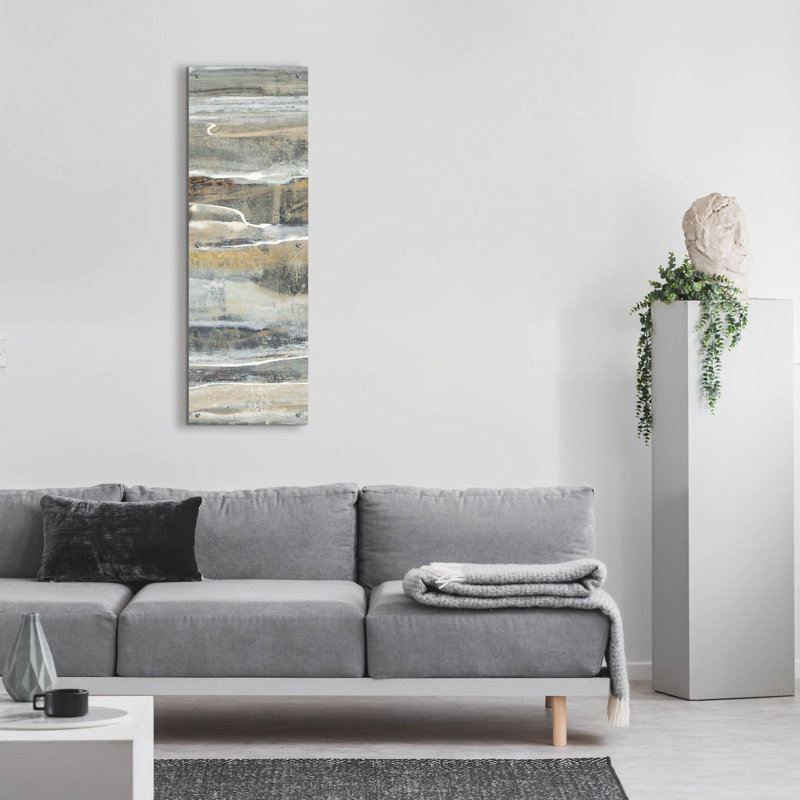 «Spring Stream Gold» par Albena Hristova, art mural en verre Latitude Run®, 12 po x 36 po, H 48 po x l 16 po