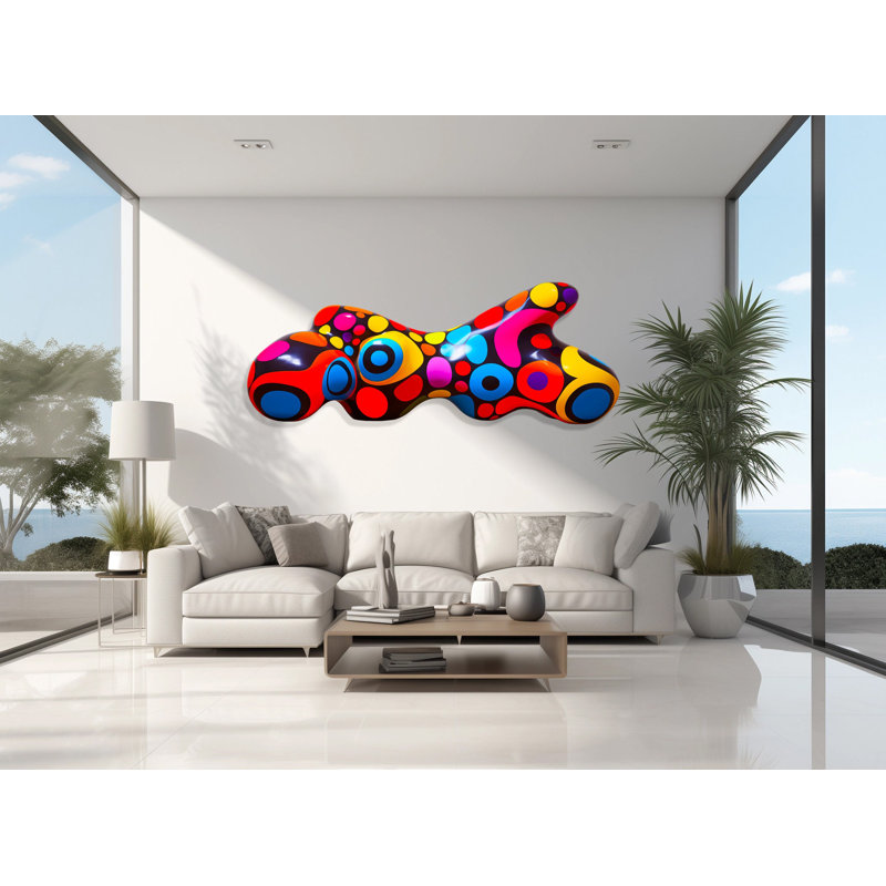 Printed Acrylic Artworks Handmade Wall Decor on Resin, 30" H x 83" W x 1.25" D
