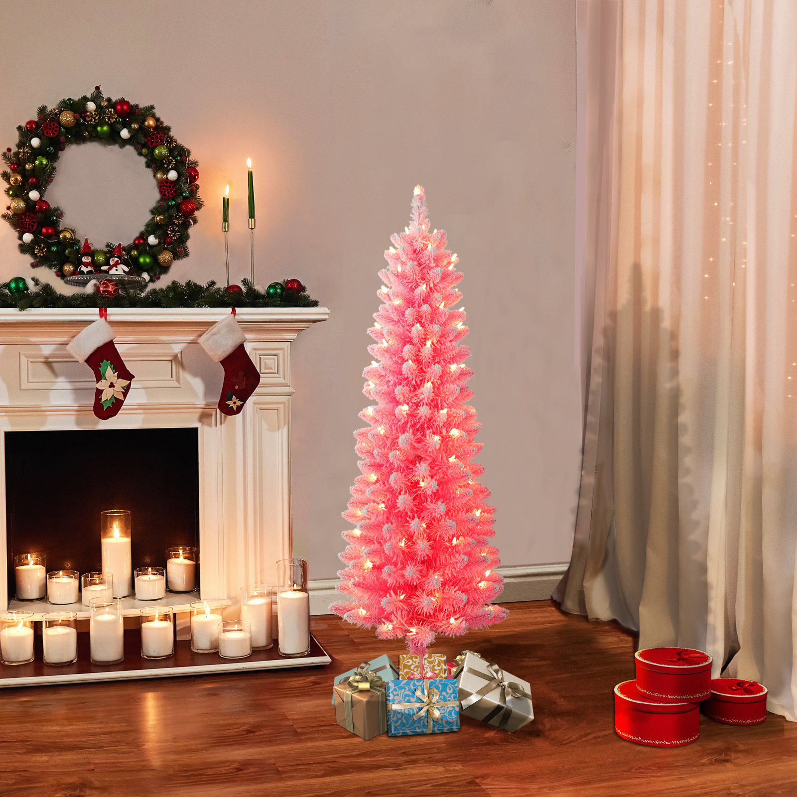 54' Lighted Artificial Christmas Tree