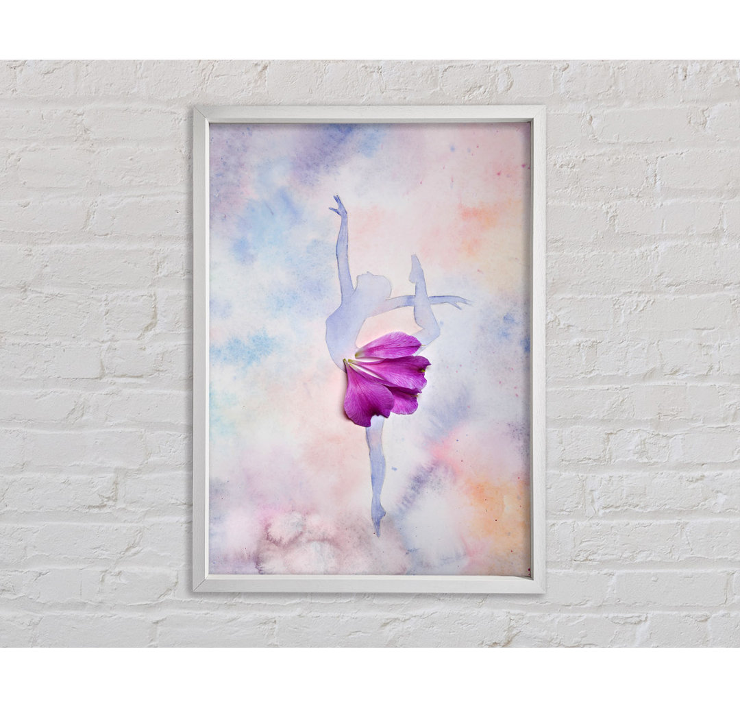 Pink Ballerina 3 - Einzelner Bilderrahmen Kunstdrucke auf Leinwand