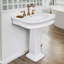 Lavabo sur pied traditionnel 28 "avec cuve ovale intégrée Whitehaus, garniture décorative arrondie sans soudure et trop-plein Whitehaus-60370991