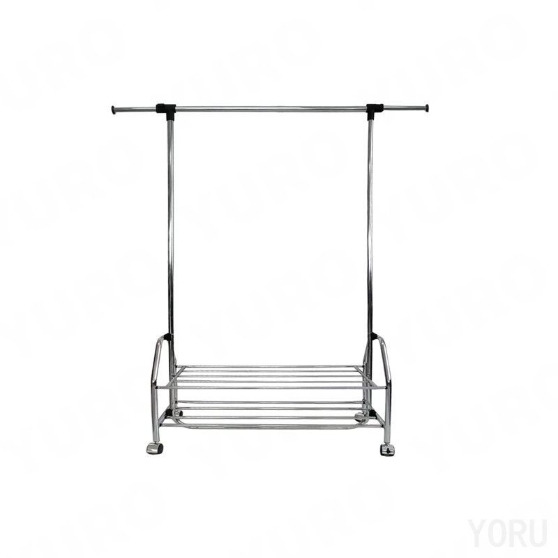Barre à vêtements extensible en métal chromé