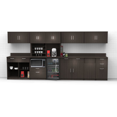 Buffet Buffet Buffet de cuisine pour la pause-déjeuner 9 pièces espresso - assemblé en usine (achat de meubles seulement)