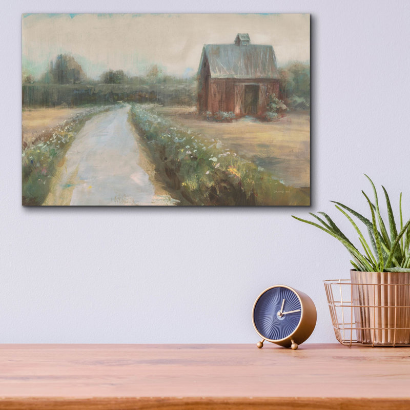 «Road To The Fields Neutral» par Danhui Nai, art mural en verre acrylique, H 12 po x l 16 po x P 0,13 po