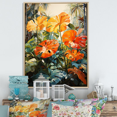 " Orange Green Tropical Foliage IV "