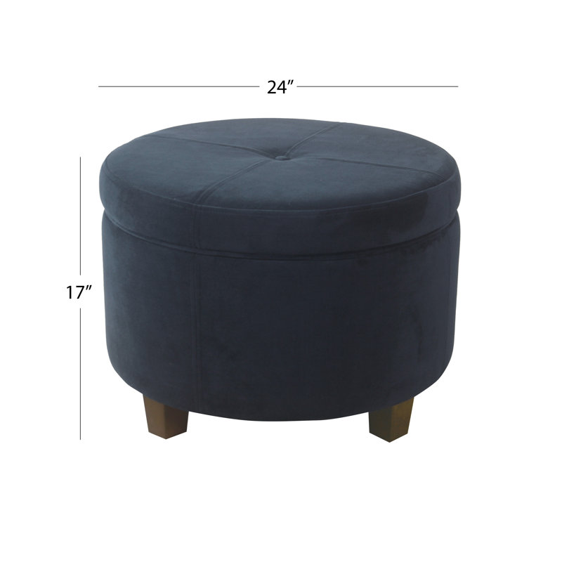 Storage Ottoman Upholstered Ottoman, Navy Velvet