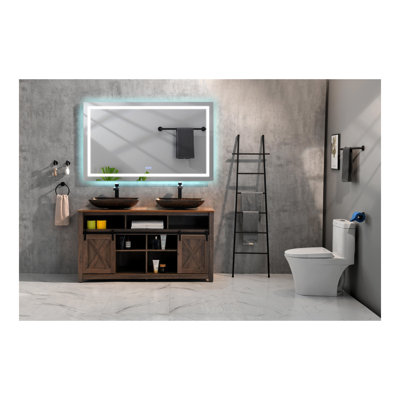  Miroir de salle de bain à DEL avec avant et rétroéclairage, miroir mural de salle de bain