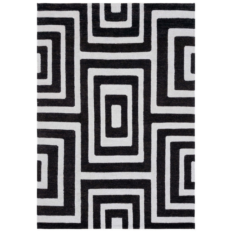 Santa Fe Silver/Black Area Rug