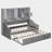 Twin Size Daybed with Lift-Up Twin Trundle & LED Armrest Lights-503236886