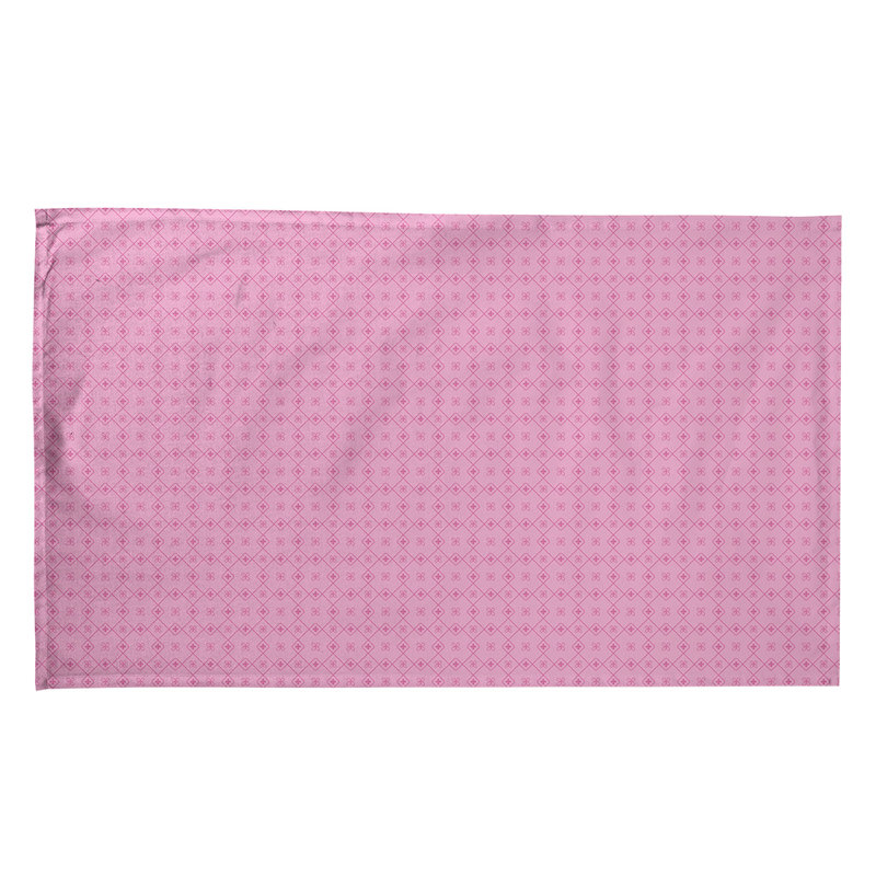 Serviette de thé à motif napperon monochrome, Sergé de coton, Rose clair