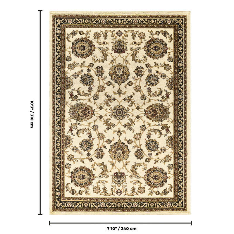 Tapis de 2,39 m x 0,91 m en polypropylène couleur crème, coloris intemporel, pour un espace élégant. Motif élégant sur toute la surface, ajoutant confort et style à votre intérieur.