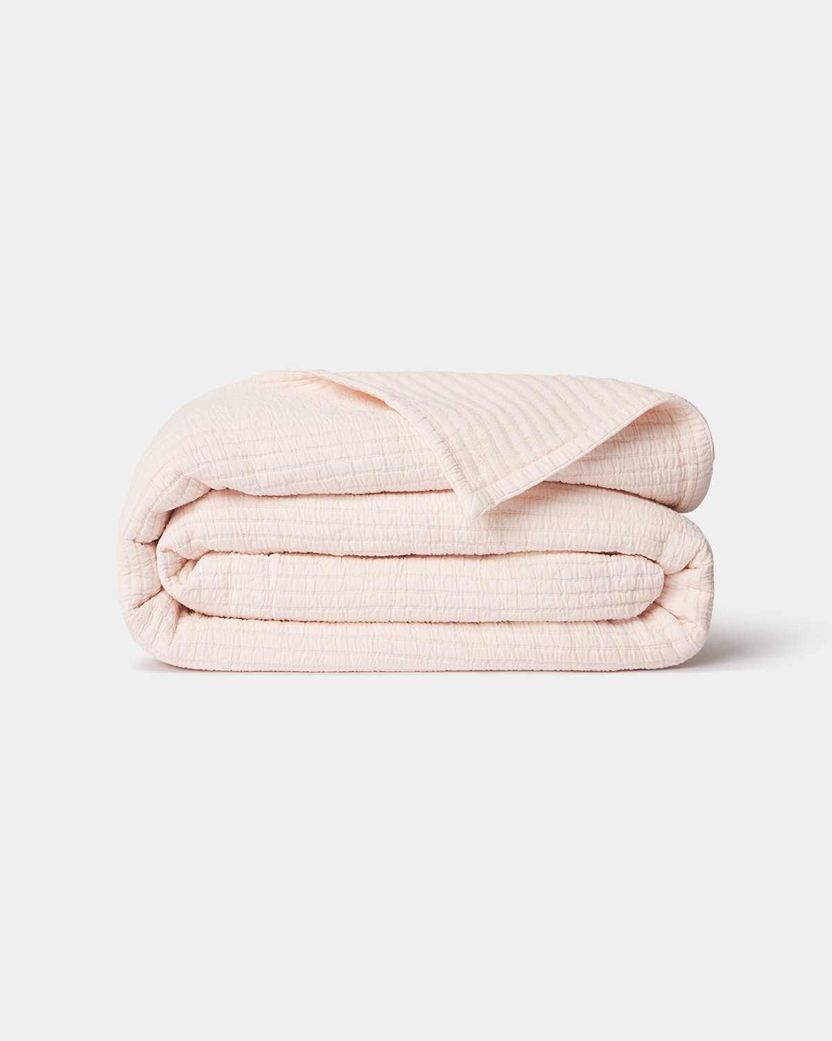 Hudson Stripe Coverlet Set, King, Petal