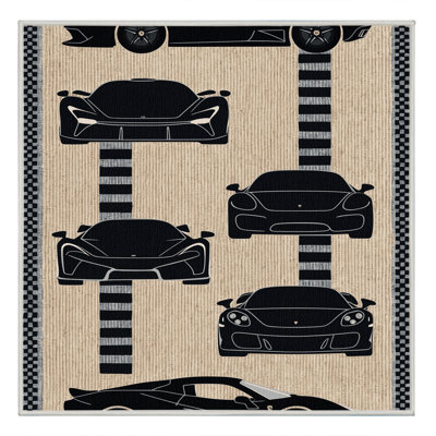 Machine Washable Transportation Beige Area Rug