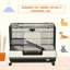 Enclos pour petits animaux 26 "avec roues à déplacement facile - Cage Chinchilla portable à 2 niveaux. Pour lapins, furets. Plateau amovible, plateforme, rampe. Fabrication robuste, bonne cage de ventilation pour furet