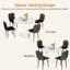 Ensemble de table de salle à manger Mid-Century moderne avec 4 chaises - table de salle à manger ronde blanche, sièges rembourrés et base en métal élégante pour les petits espaces, la cuisine ou le coin-repas-2120692194