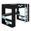 Lit mezzanine intelligent avec prises intégrées, station de charge multi-appareils et gestion avancée des câbles avec lumière ambiante-395604388