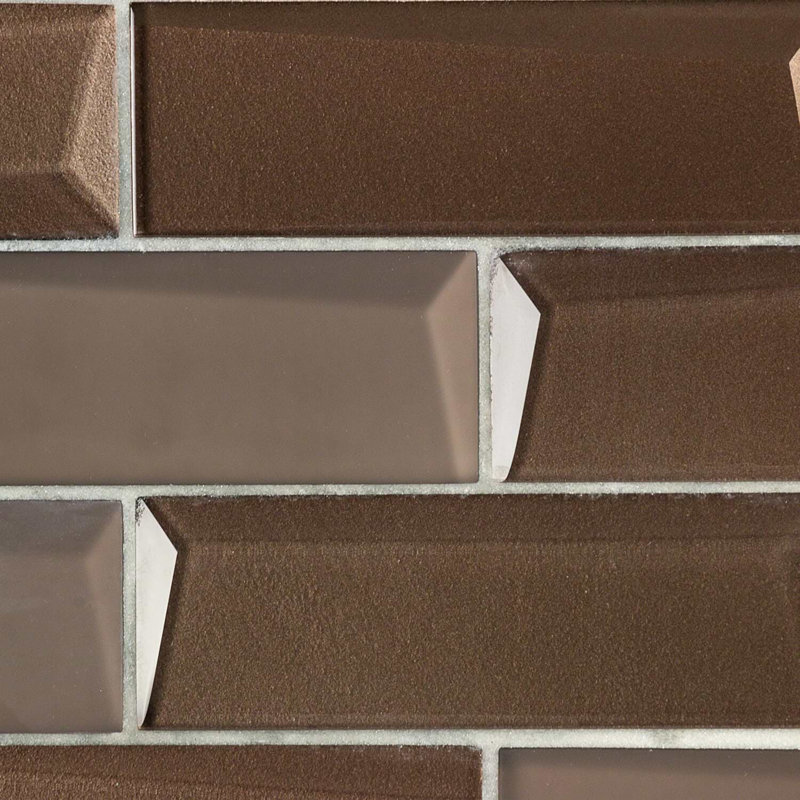 Remington 2x6 Polished Glass Subway Mosaic Tile, Bronze