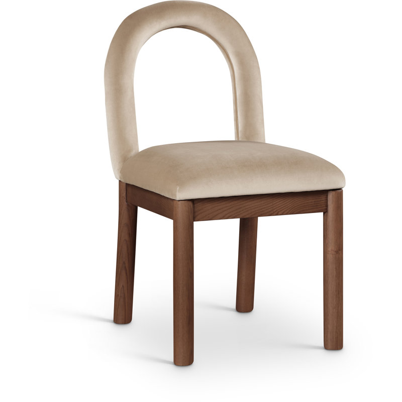 Chaise Macleod, Velours beige, Brun