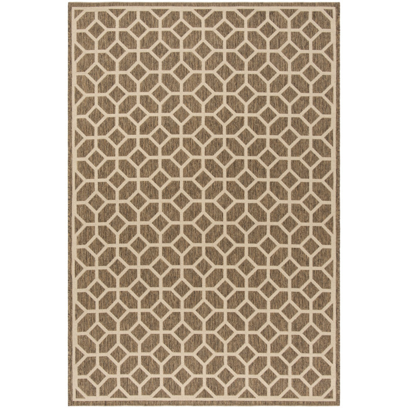 Kitts Looped/Hooked Beige Indoor/Outdoor Rug, Rectangle 122 x 183 cm