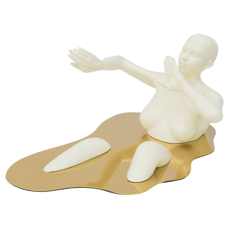 Caraker People Figurines & Sculptures, White/Gold