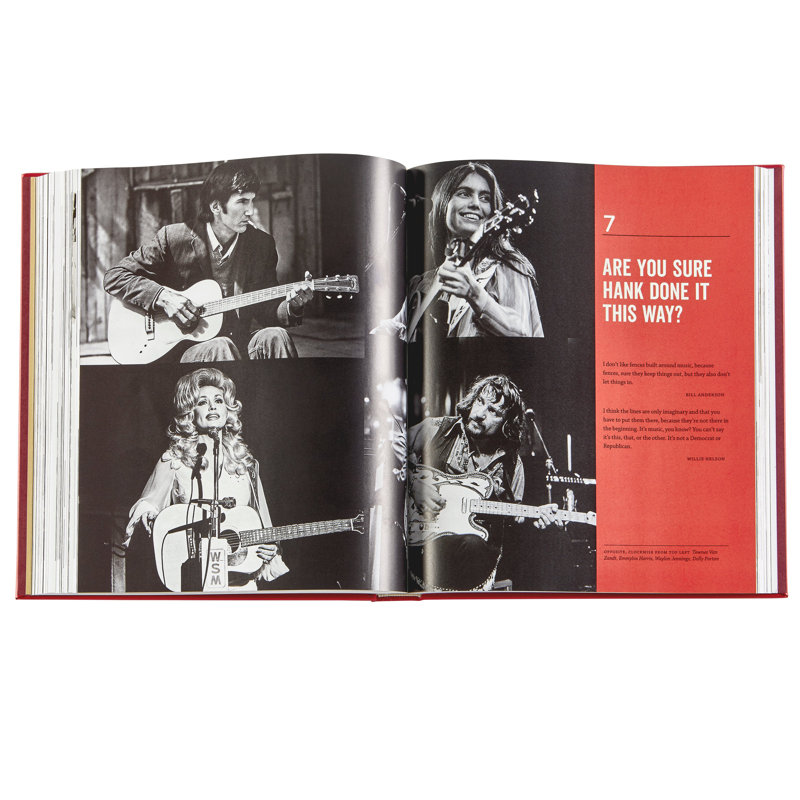 Graphic Image Country Music by Dayton Duncan and Ken Burns Coffee Table Book, Leather, Red