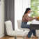 Charies Swivel Upholstered Adjustable Height Counter Stool with Metal Frame