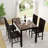 Saulo 4 - Person Faux Marble Top Four Leg Dining Set-1431656697