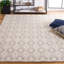 Tapis géométrique fabriqué à la main gris / ivoire Hankison-765743528