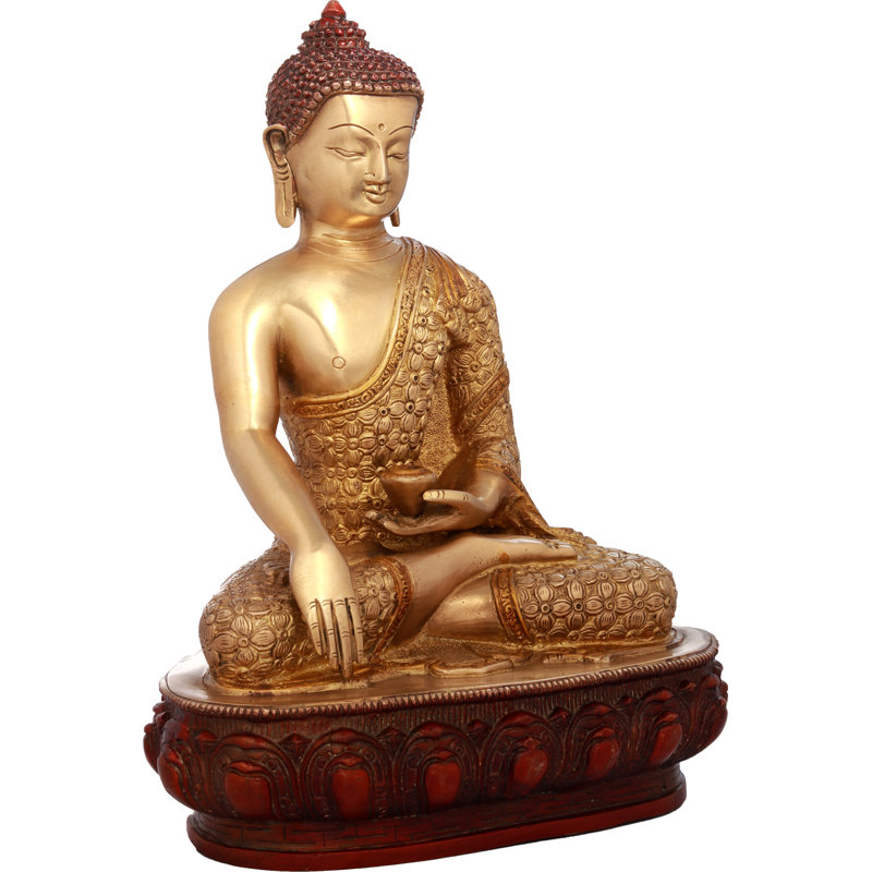 Figurine Bouddha assis dans Bhumisparsha Mudra