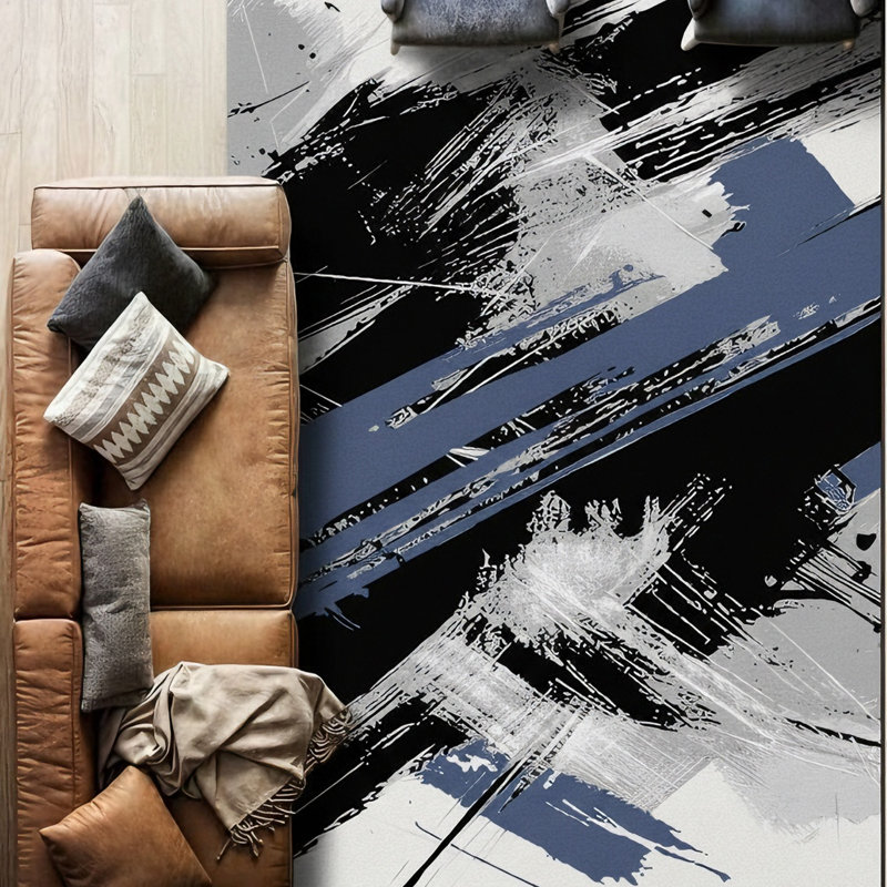 Tapis noir / gris / ivoire / beige Galaxy Series, Rectangle 5 pi 3 po x 7 pi 3 po