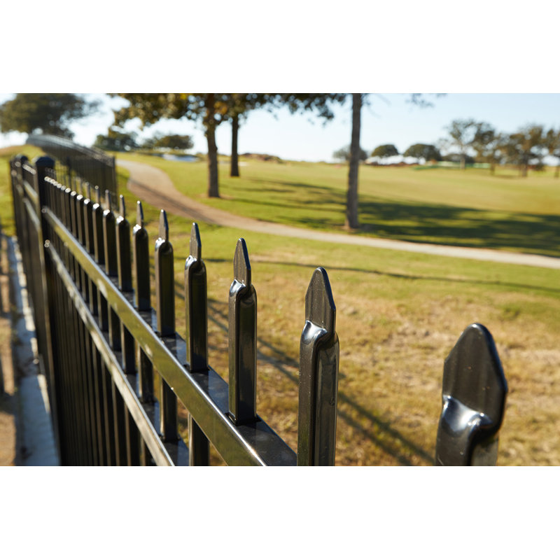 Athens 4-ft H x 6-ft W Gloss Black Aluminum Privacy Fence Panel