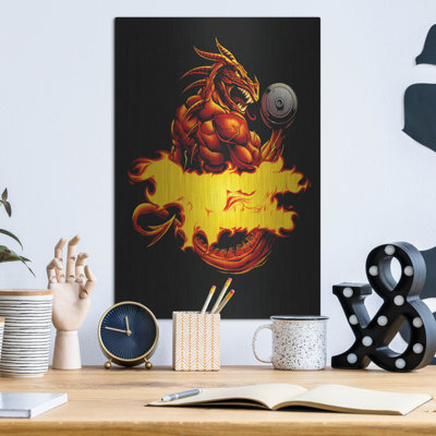 Art mural en métal Trinx «Dragonfire Logo Fire» par Flyland Designs