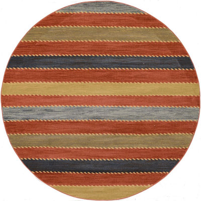 Tapis à motif rayé rouge Frederica