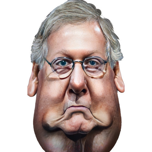 H38252 - Stand debout debout en carton à découpes caricature de Mitch McConnel