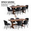 Ensemble de salle à manger résistant aux égratignures pour la famille, table en bois de 67,7 po et chaises ergonomiques-132042463