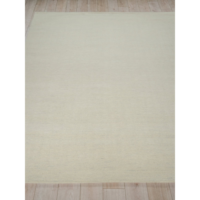 Benton Hand Tufted New Zealand Wool Silver/Ivory Area Rug, 10'X14'