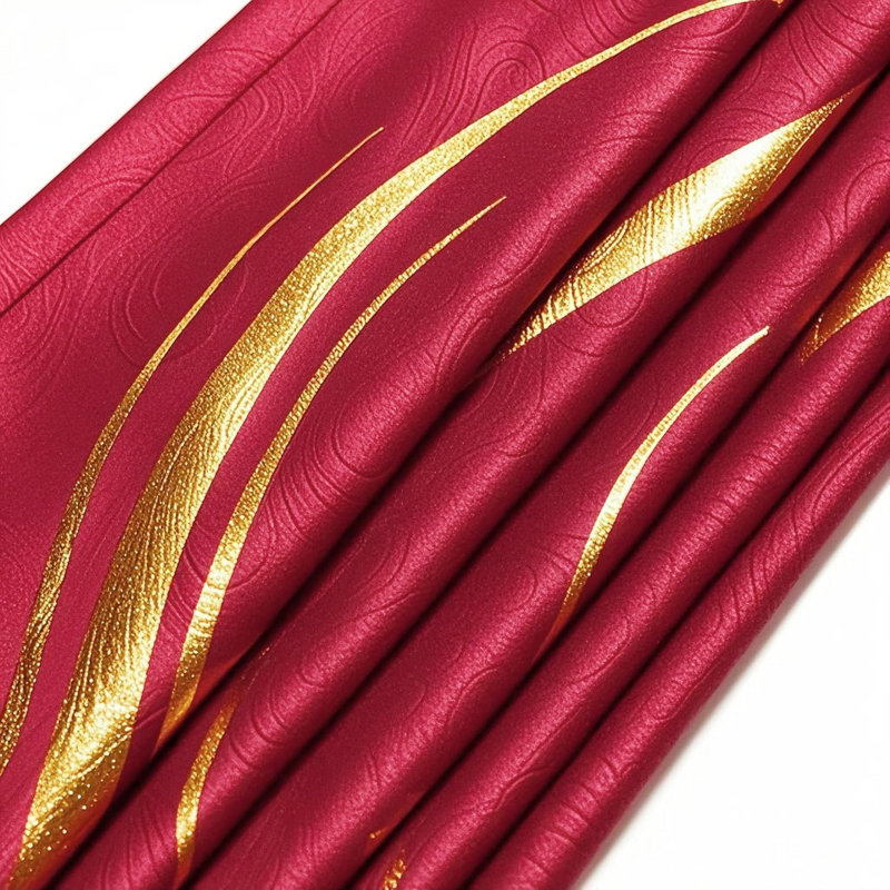 Blackout Curtain Pair, Red/Gold