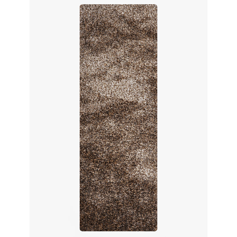 Stiner HAND TUFTED SHAG POLYESTER ECO-FRIENDLY AREA RUGS - Beige & Brown Color | Solid Design | Area Rugs for Living room,Bedroom