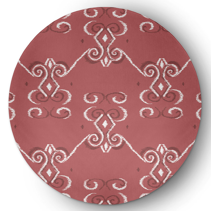 Shrinivas Chenille Ikat Indoor Rug, Round 5'