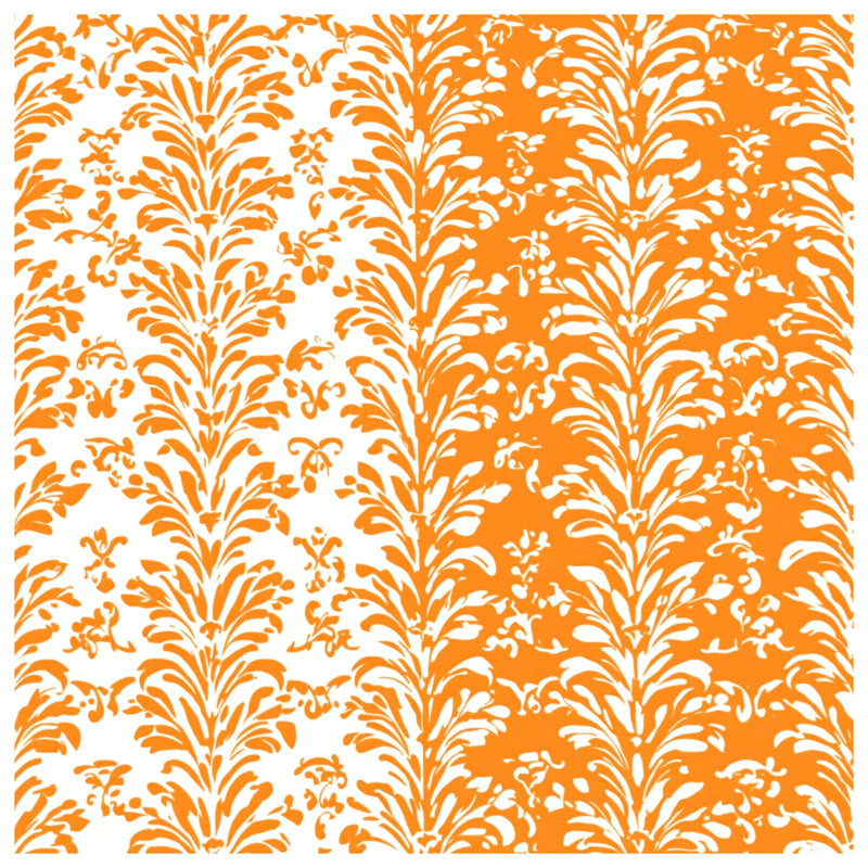 Orange Damask Pattern Comforter, King