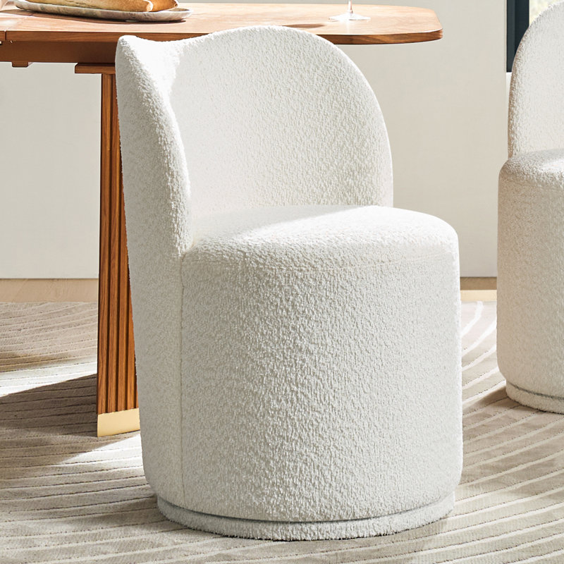 Clester Modern 360-Degree Swivel Dining Chair, Beige