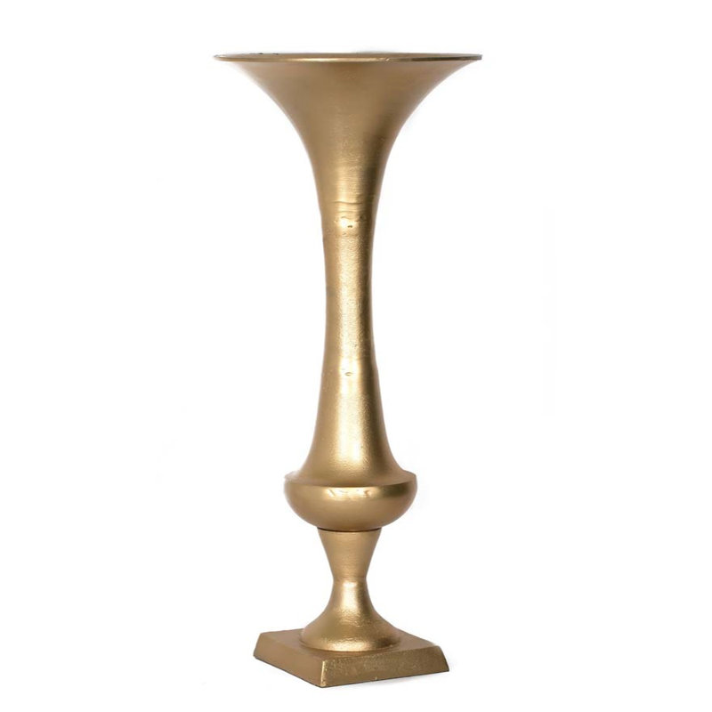 Vase de plancher en aluminium Shetler, Doré, H 36 po x l 11 po x P 10 po