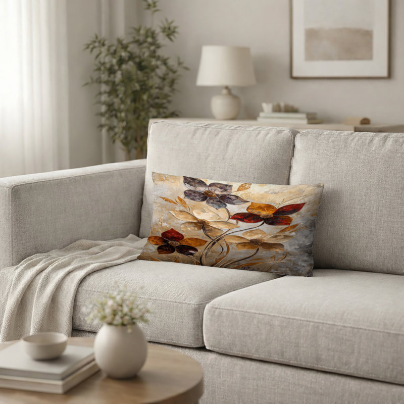 Coussin décoratif Dahlia - Fantasy Dahlia Flower Field II, H 12 po x l 20 po
