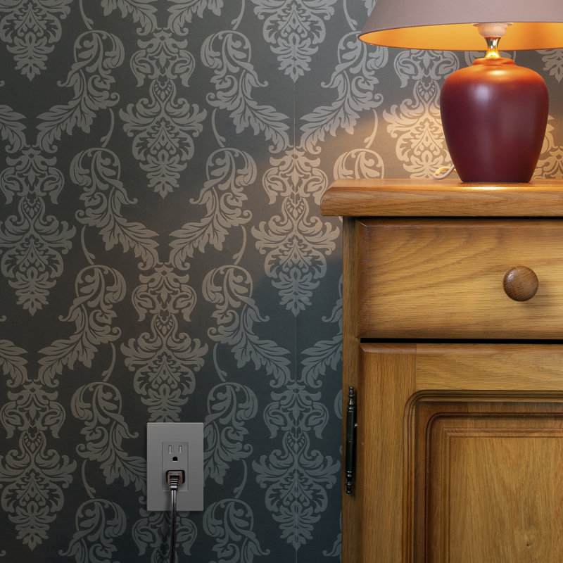 Réceptacle recto-verso auto-mis à la terre de style décoratif 15A Enlerites - gris (paquet de 20), Gris